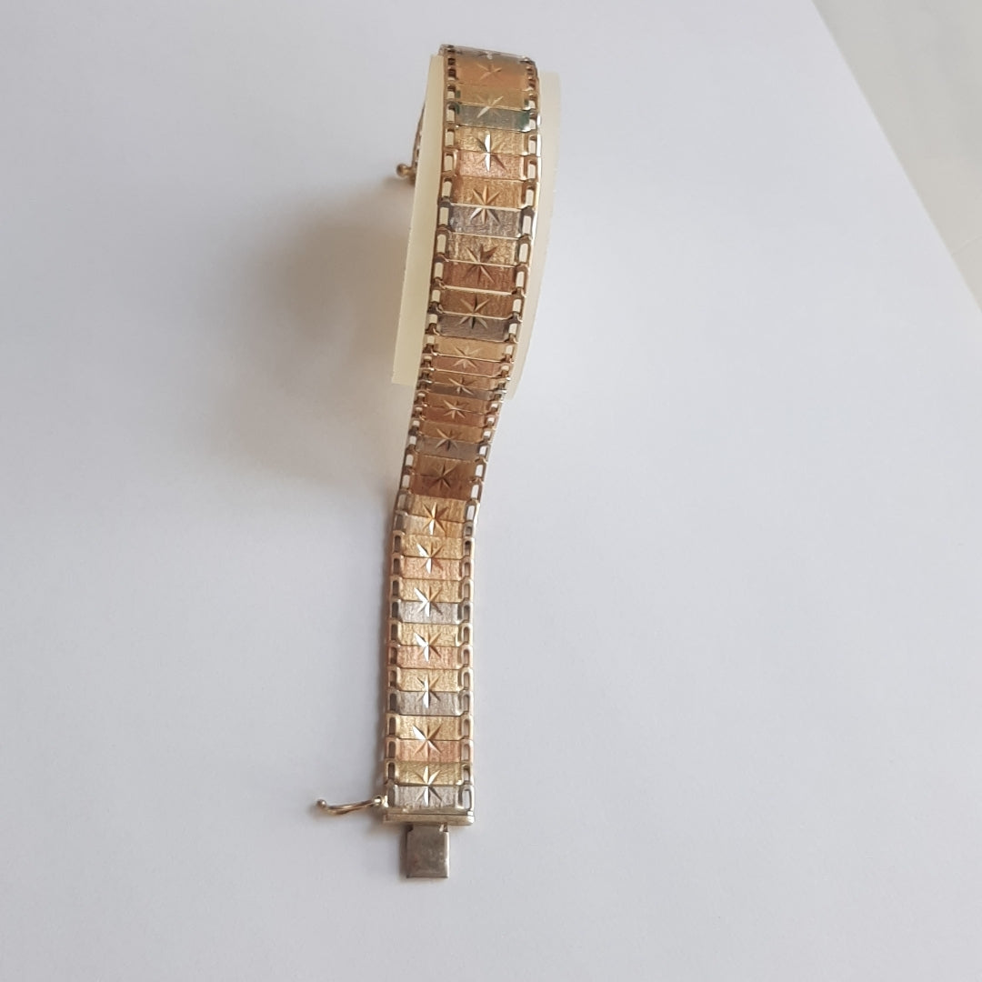 PULSERA ORO COMBINADO 14 K 12.9 GRMS (SEMINUEVO)