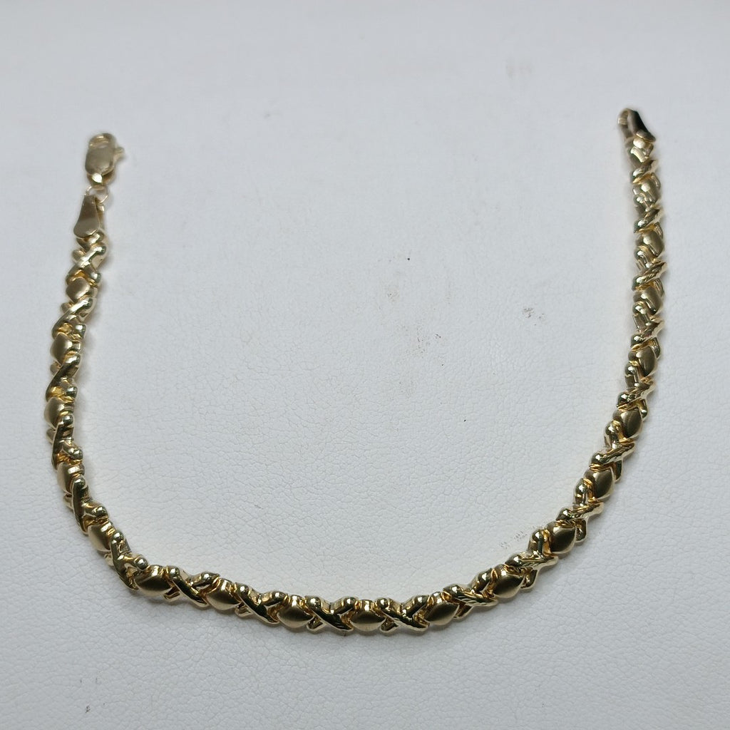 PULSERA ESPECIAL XOXO 14K 18 CM 6.1 GR (NUEVO)