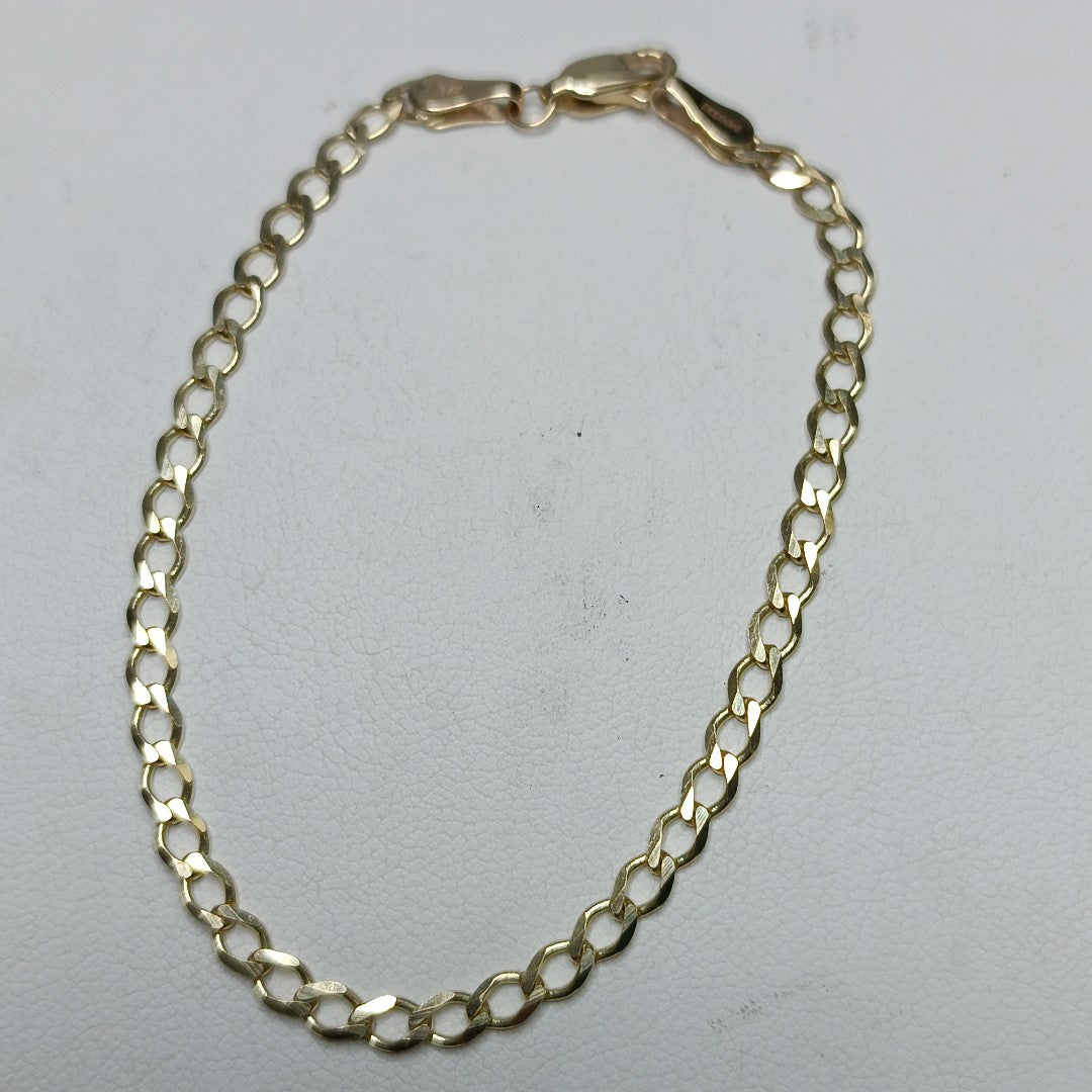 PULSERA TEJIDO BARBADA 14K 18 CM 3.4 GR (NUEVO)