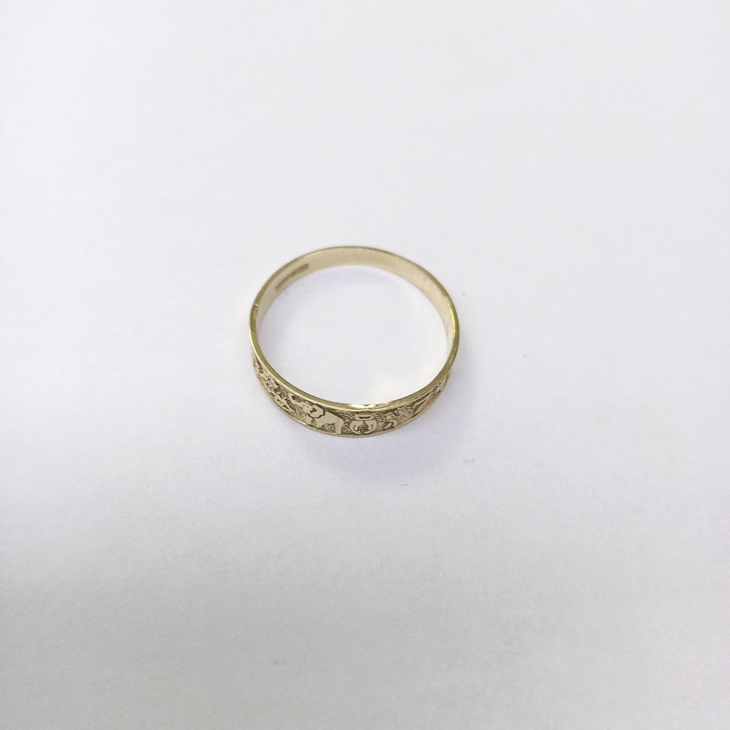 ANILLOS ARGOLLA DE LA SUERTE 10K TALLA 7 1.1 GR (NUEVO)