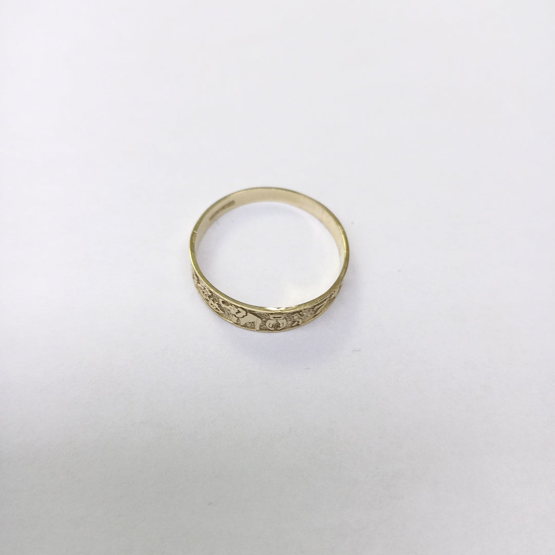 ANILLOS ARGOLLA DE LA SUERTE 10K TALLA 7 1.1 GR (NUEVO)