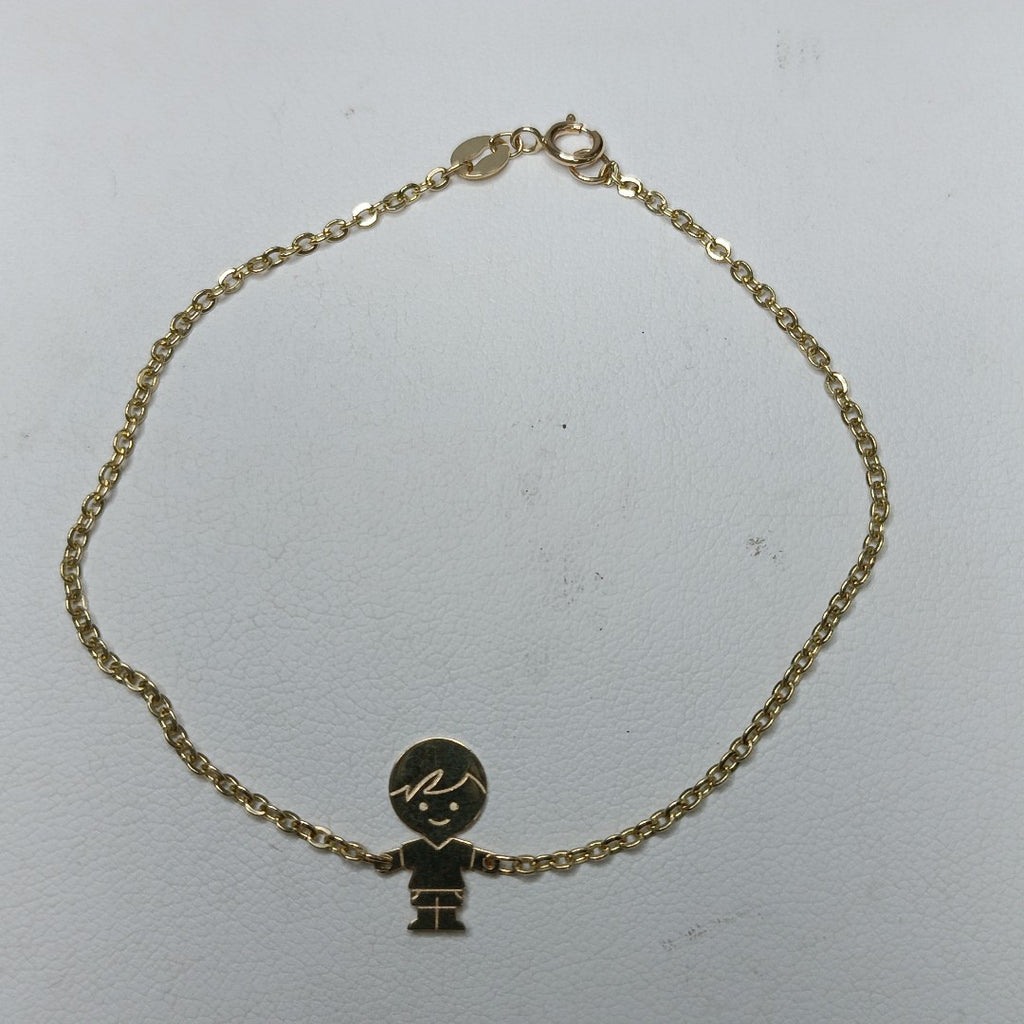 PULSERA TEJIDO ESPECIAL FIG NIÑO 14K 18 CM 1.4 GR (NUEVO)