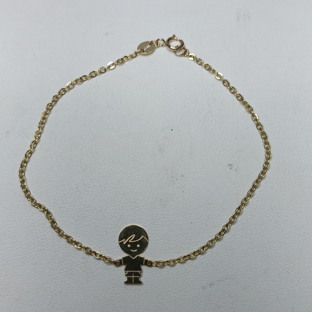 PULSERA TEJIDO ESPECIAL FIG NIÑO 14K 18 CM 1.4 GR (NUEVO)