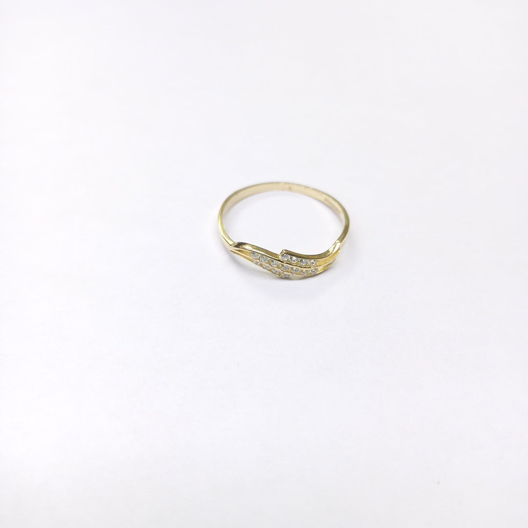 ANILLOS CON CIRCONIAS 14K TALLA 7 0.8 GR (NUEVO)