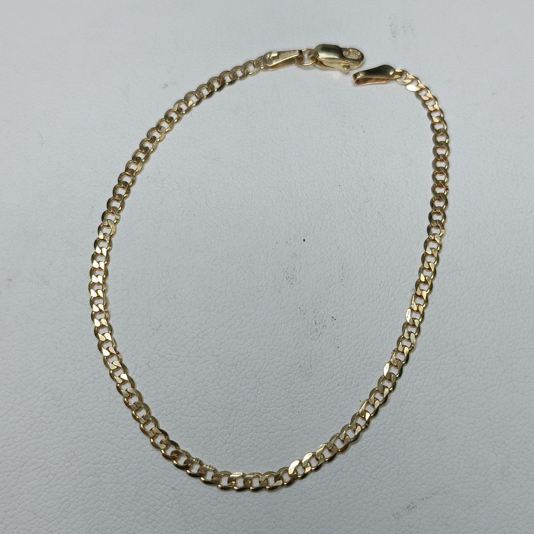 PULSERA TEJIDO BARBADA 14K 18 CM 2.1 GR (NUEVO)