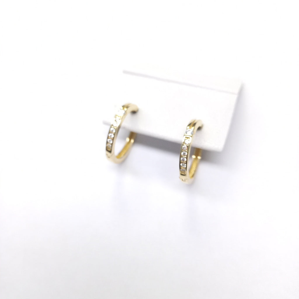 ARETES ARRACADAS C CIRCONIAS 14K 2.3 GR (NUEVO)