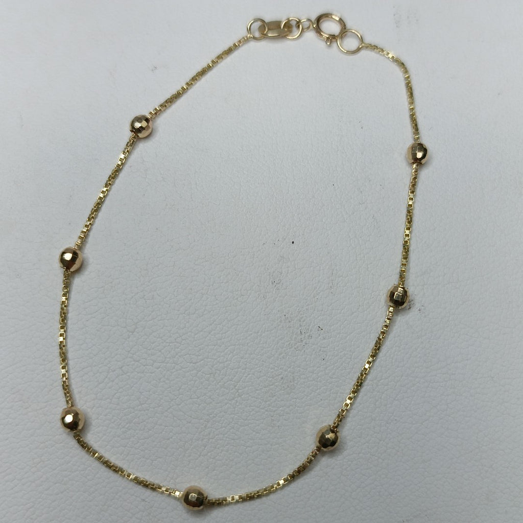 PULSERA ESPECIAL CON BOLITAS 14K 18 CM 1.4 GR (NUEVO)
