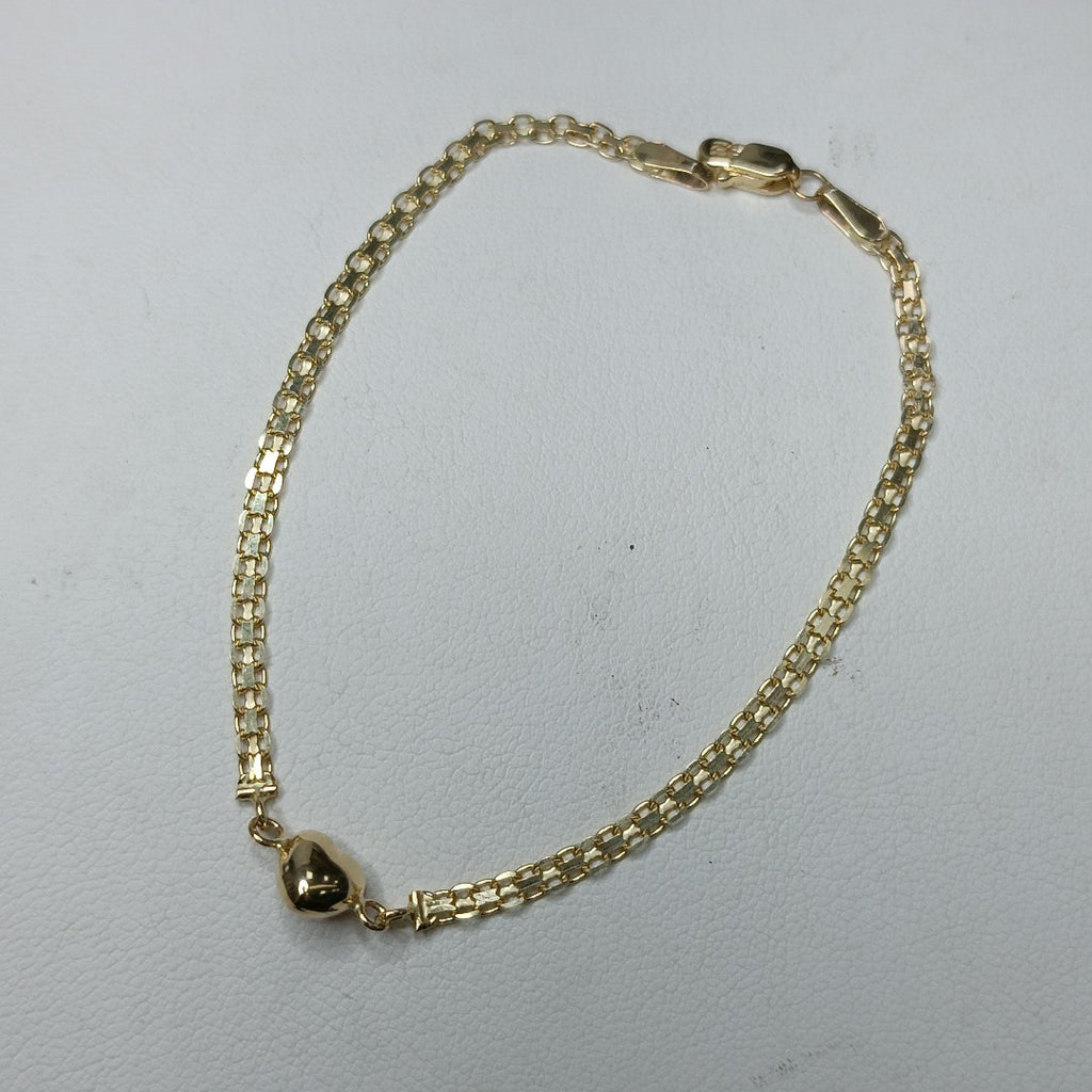 PULSERA ESPECIAL C CORAZON 14K 18 CM 2.7 GR (NUEVO)