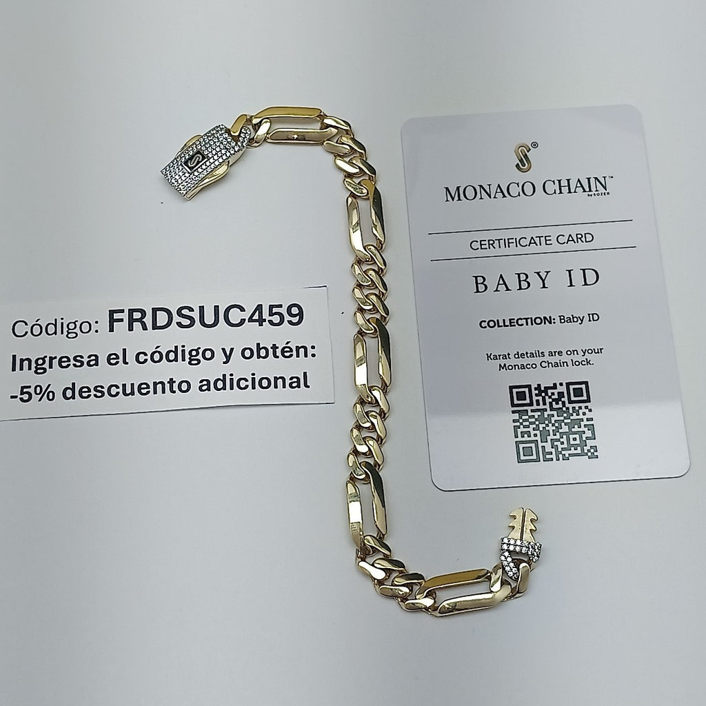 PULSERA MONACO ORO 14K 9.7 (NUEVO)