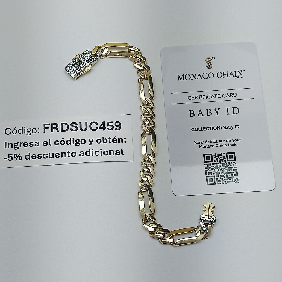 PULSERA MONACO ORO 14K 9.7 (NUEVO)