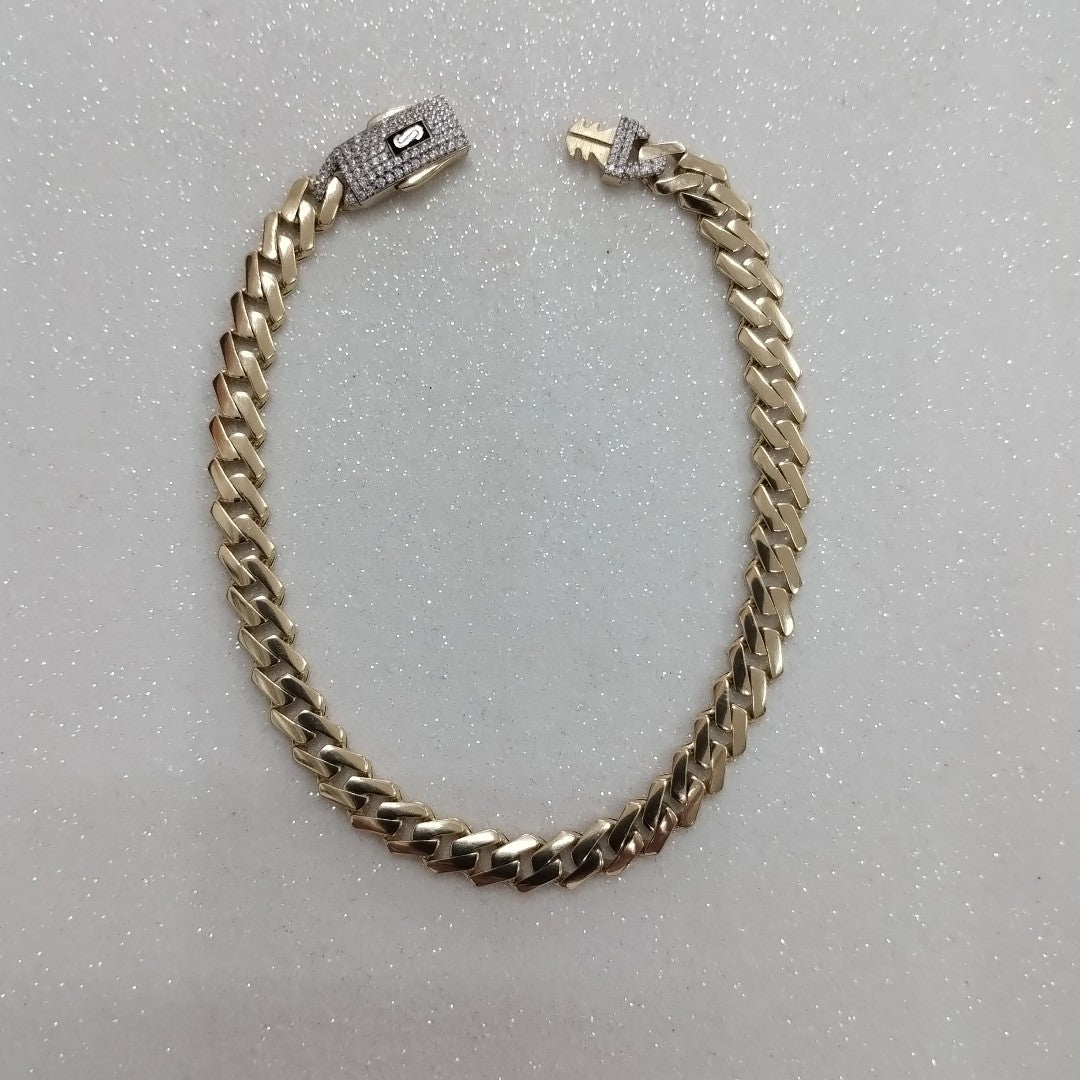 PULSERA CABALLERO MONACO ORO 10K 8.2 (NUEVO)