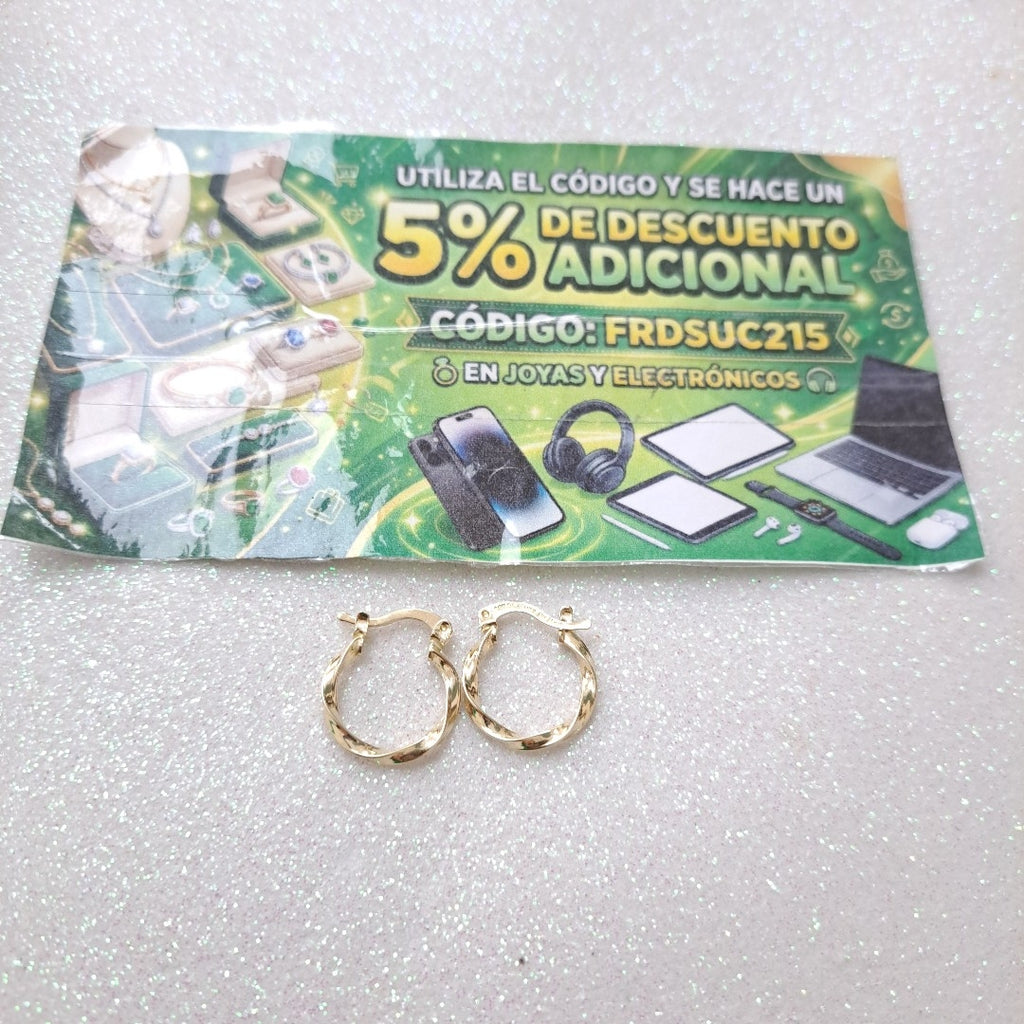 ARETES ARRACADAS TORZAL 14K 1.2 GR (NUEVO)