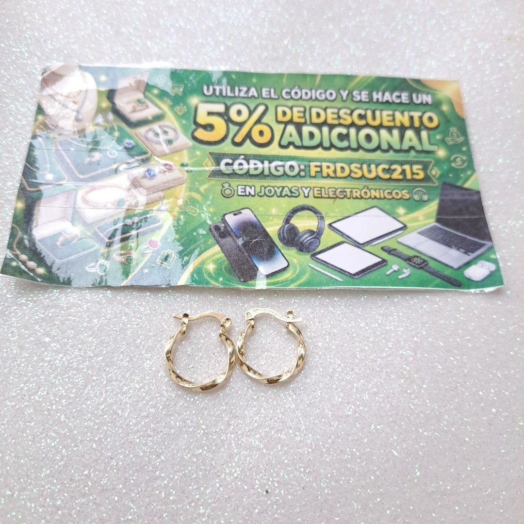 ARETES ARRACADAS TORZAL 14K 1.2 GR (NUEVO)
