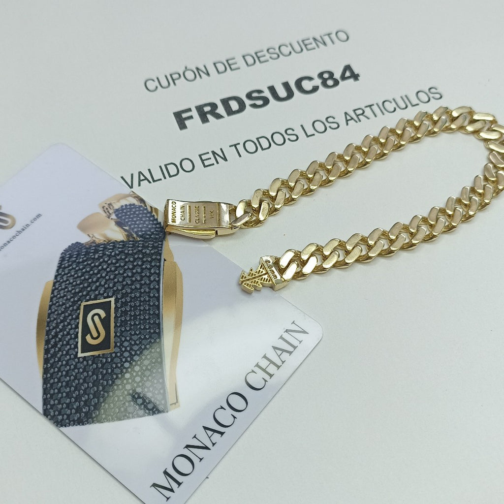 PULSERA MONACO ORO 14K 8.9 (NUEVO)