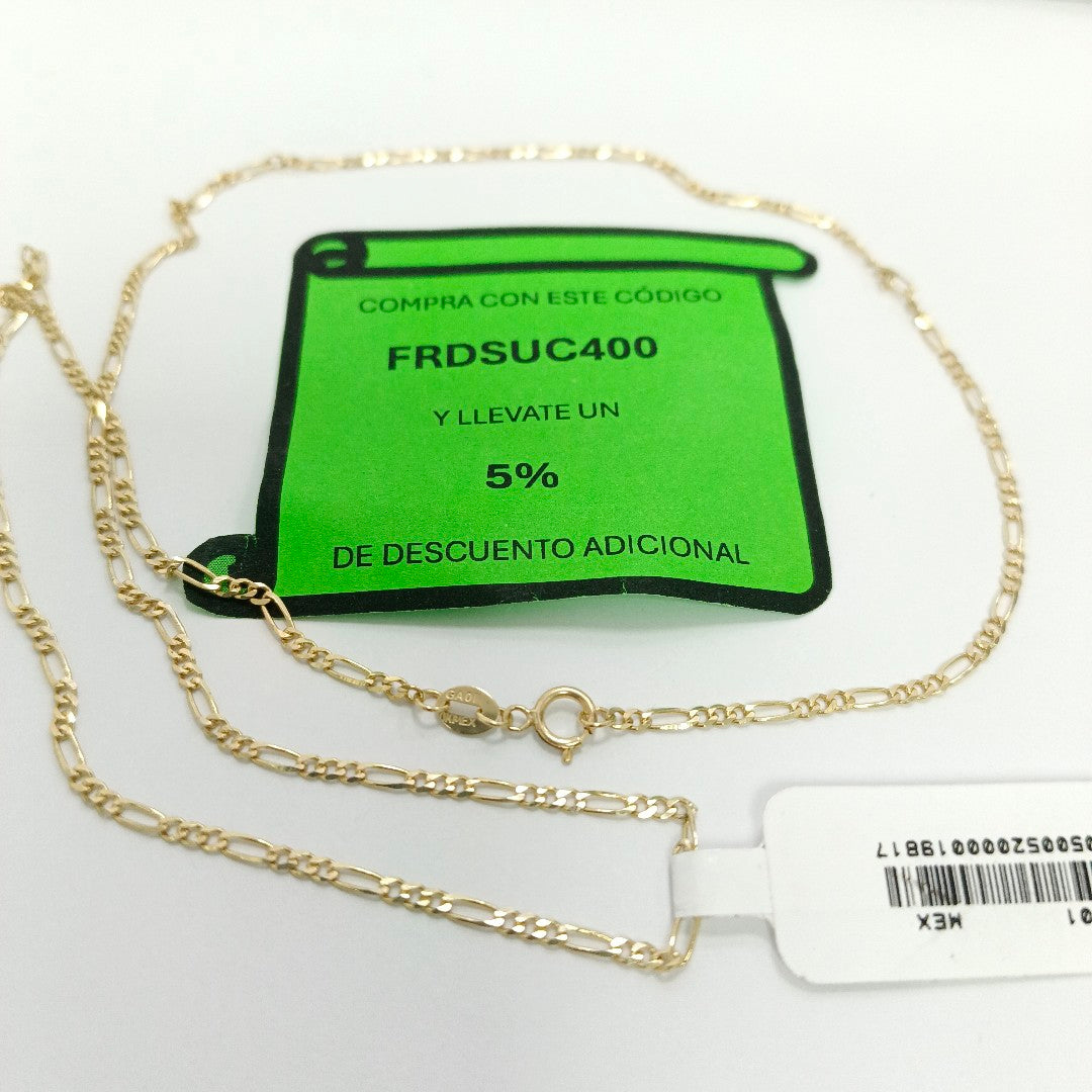 CADENAS TEJIDO 3X1 ORO 10K 55 CM 3.2 GR (NUEVO)
