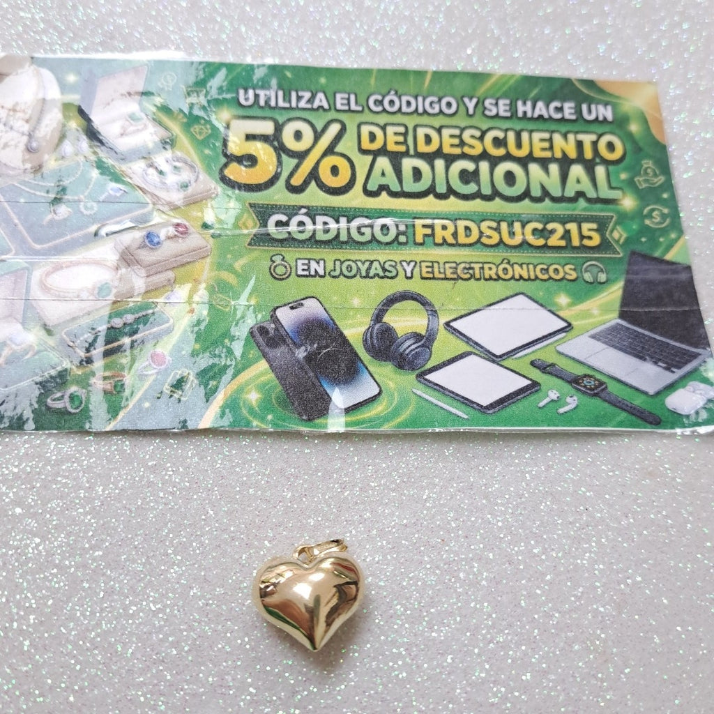 DIJE TEJIDO CORAZON LISO 14K 1.2 GR (NUEVO)