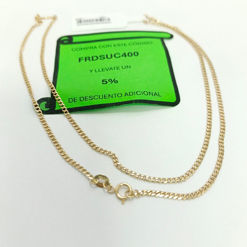 CADENAS TEJIDO BARBADA ORO 10K 55 CM 3.8 GR (NUEVO)