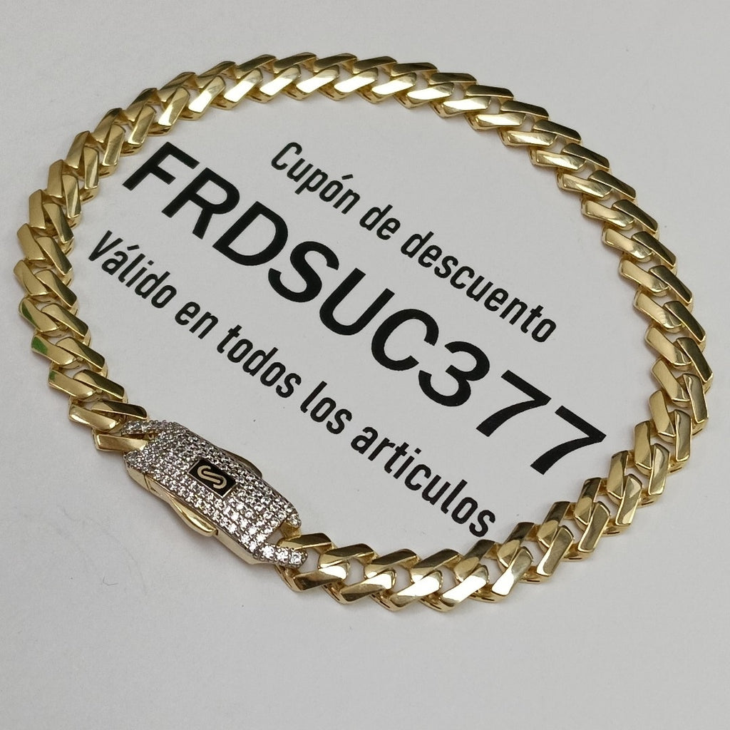 PULSERA CABALLERO MONACO ORO 10K 7.5 (NUEVO)