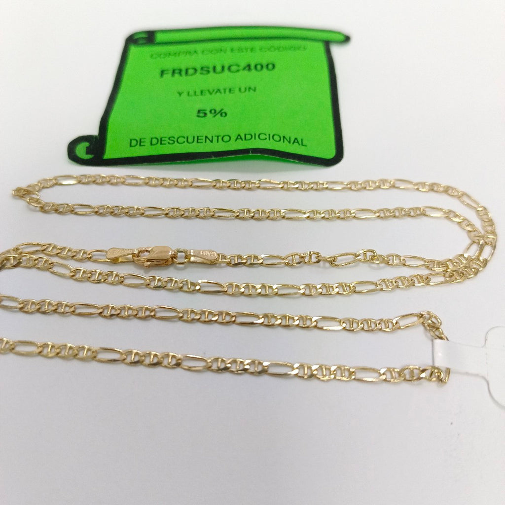 CADENAS TEJIDO FIGARO GUCHI ORO 10K 60 CM 5.3 GR (NUEVO)