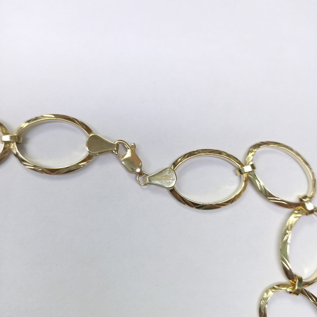 CADENA GARGANTILLA AROS OVALADOS 14K 55 CM 11.2 GR (NUEVO)