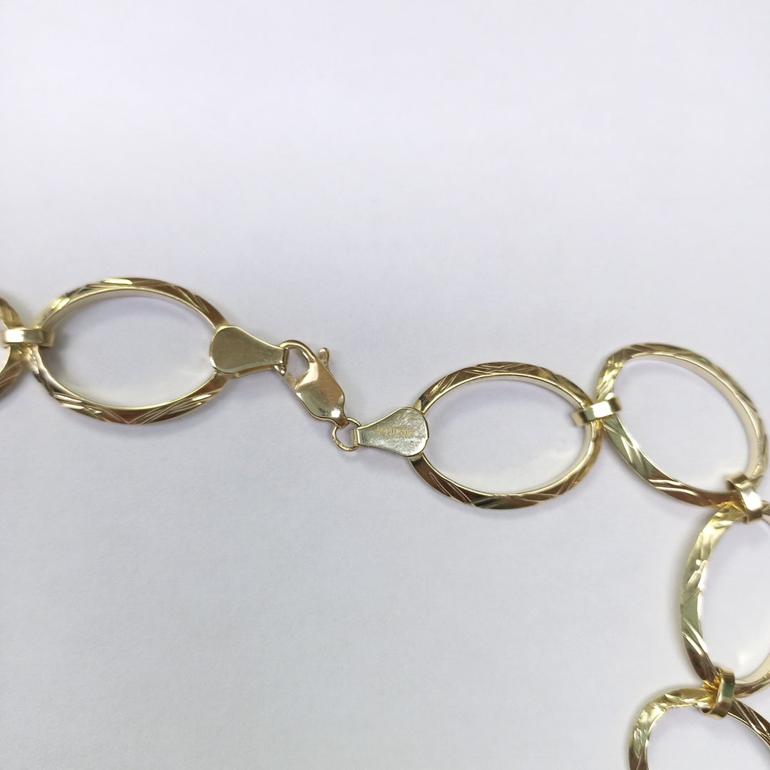 CADENA GARGANTILLA AROS OVALADOS 14K 55 CM 11.2 GR (NUEVO)