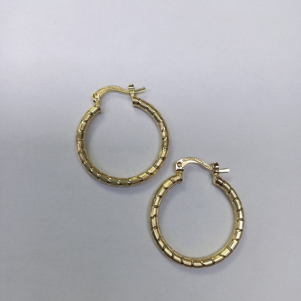 ARETES ARRACADAS LABRADAS 14K 3.2 GR (NUEVO)