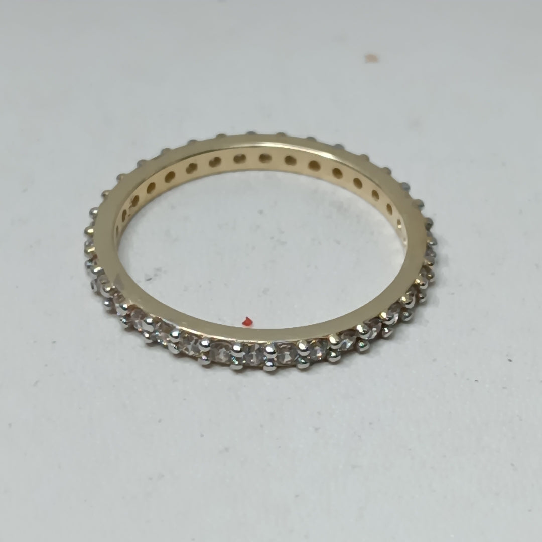 ANILLO ANILLITO CHURUMBELA C CIRCONIAS 14K 7.5 TALLA 2 GR (NUEVO)