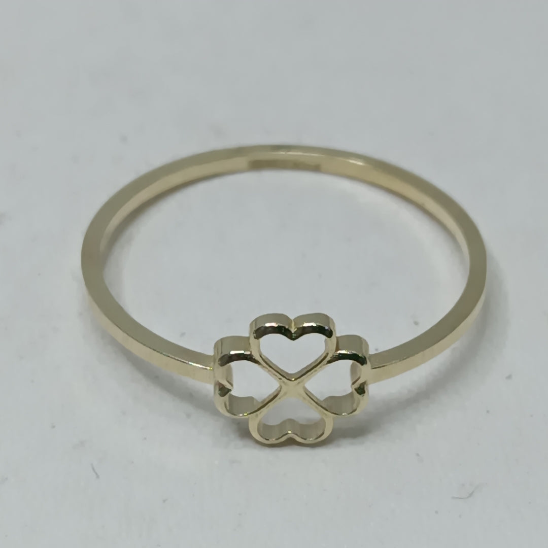 ANILLOS ANILLITO FIG TREBOL 4 HOJAS 10K TALLA 8 0.8 GR (NUEVO)