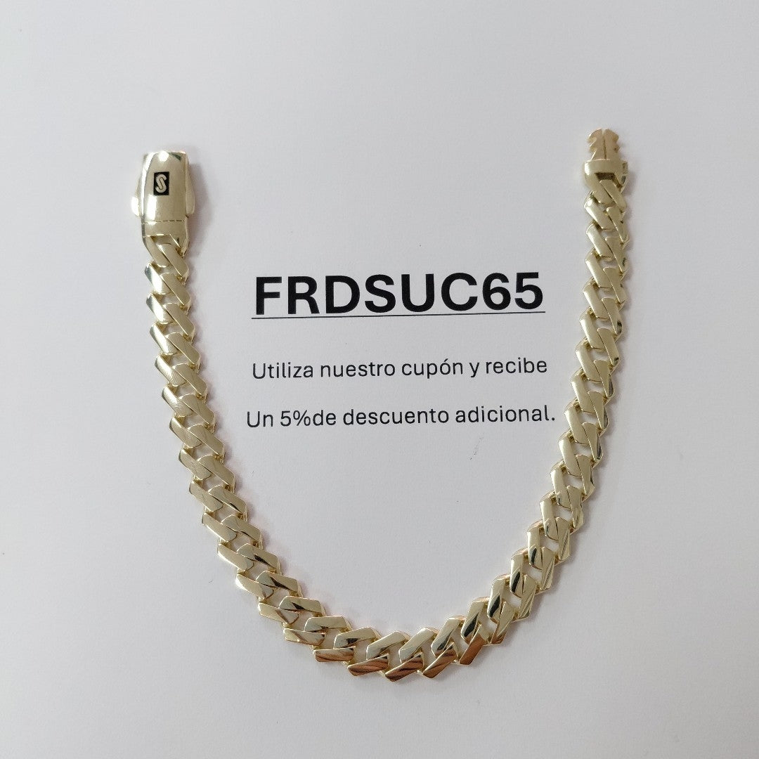 PULSERA CABALLERO MONACO ORO 10K 9.4 (NUEVO)