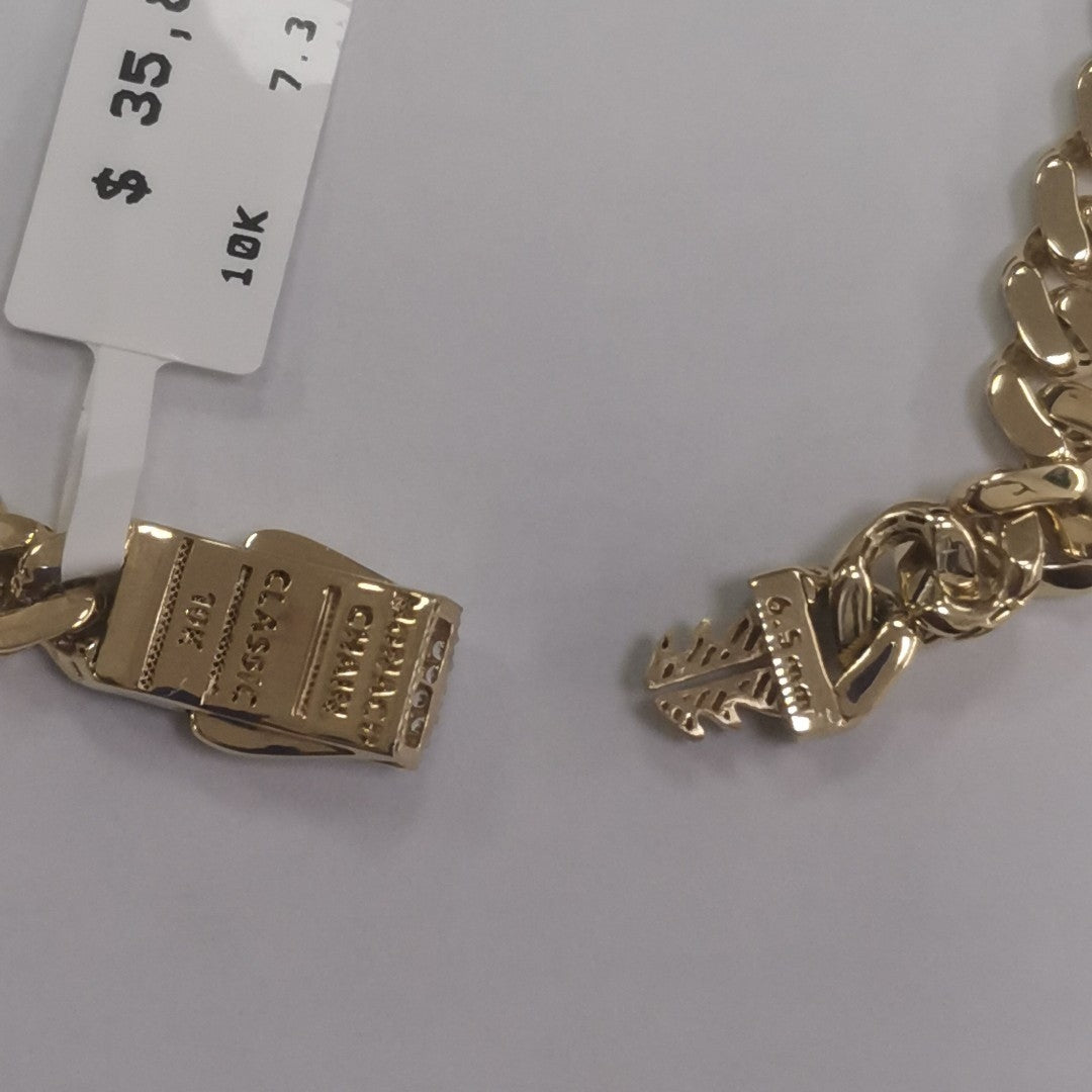 PULSERA CABALLERO MONACO ORO 10K 7.3 (NUEVO)