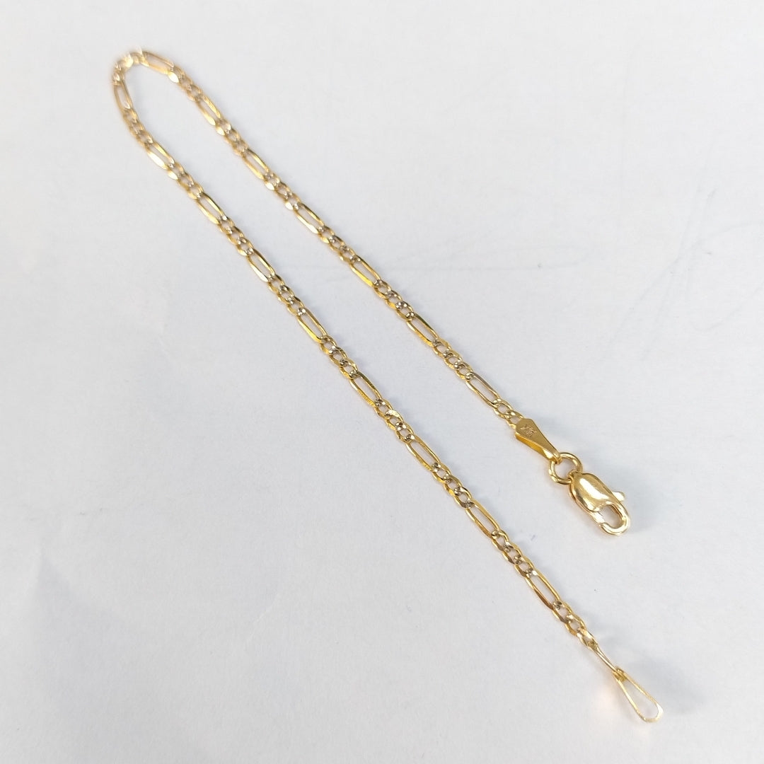 PULSERA 3X1 DIAMANTADA 14K 18 CM 1.5 GR (NUEVO)