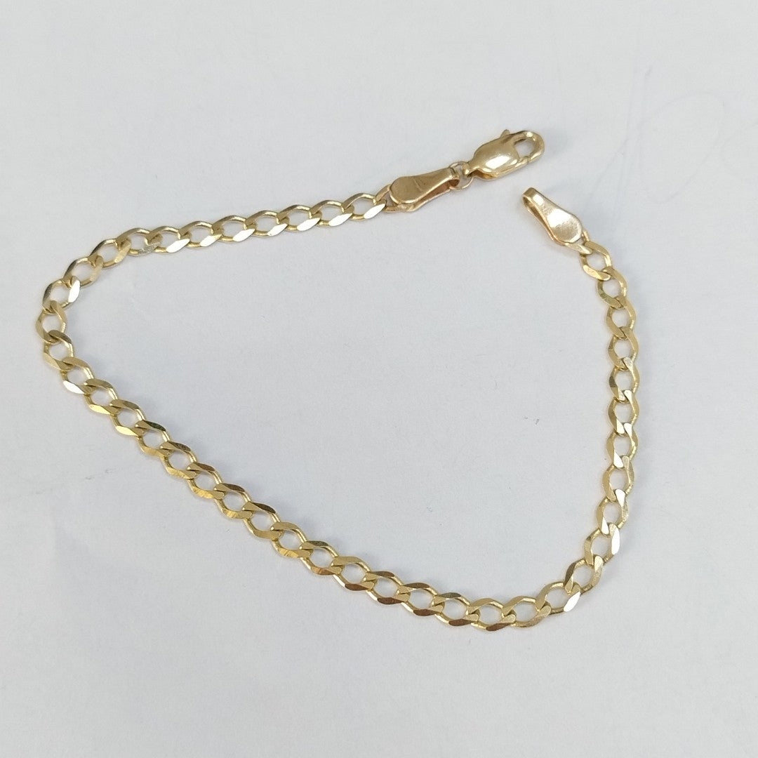 PULSERA TEJIDO BARBADA 14K 18 CM 3.5 GR (NUEVO)