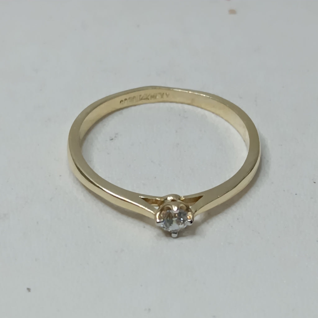 ANILLO ANILLITO SOLITARIO CIRCONIA 14K 8 TALLA 1.7 GR (NUEVO)