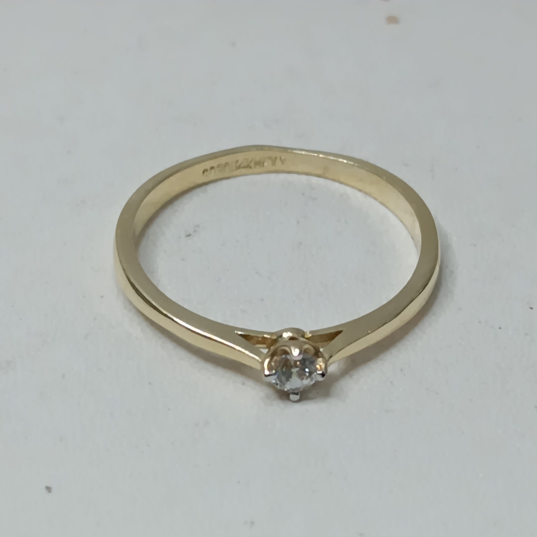 ANILLO ANILLITO SOLITARIO CIRCONIA 14K 8 TALLA 1.7 GR (NUEVO)