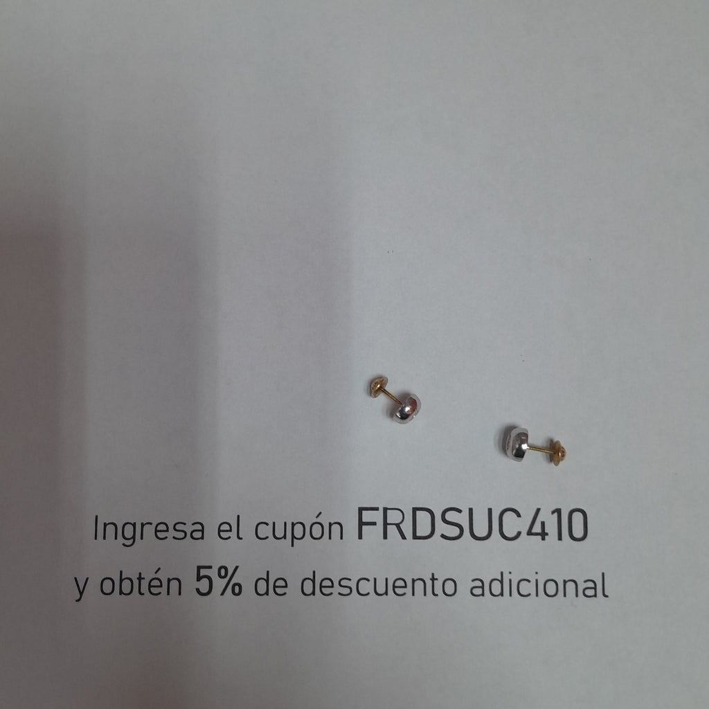 BROQUELES PAR ORO COMBINADO 10 K 0,80 GRMS (SEMINUEVO)