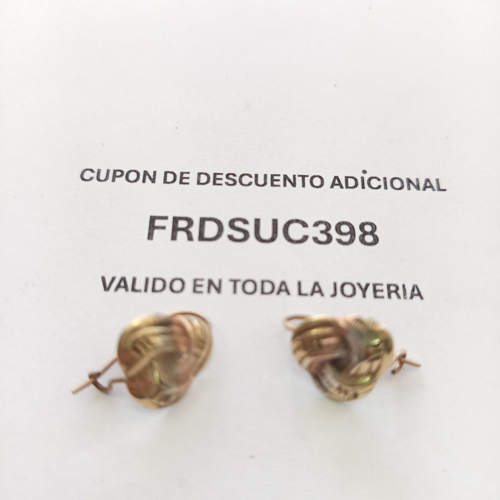 ARETES PAR ORO, ORO COMBINADO 8 K 1.4 GRMS (SEMINUEVO)