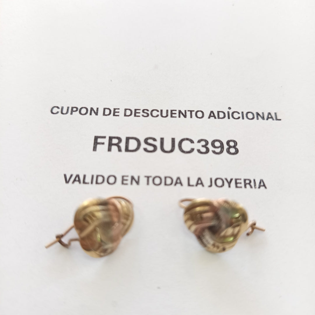 ARETES PAR ORO, ORO COMBINADO 8 K 1.4 GRMS (SEMINUEVO)