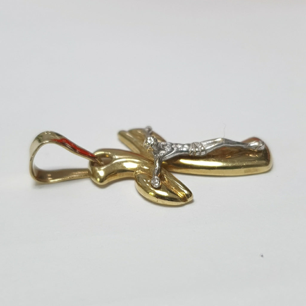 CRUCIFIJO ORO, ORO BLANCO 18 K 4.8 GRMS (SEMINUEVO)