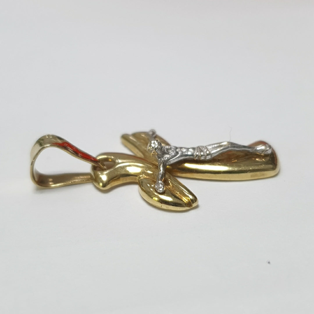 CRUCIFIJO ORO, ORO BLANCO 18 K 4.8 GRMS (SEMINUEVO)