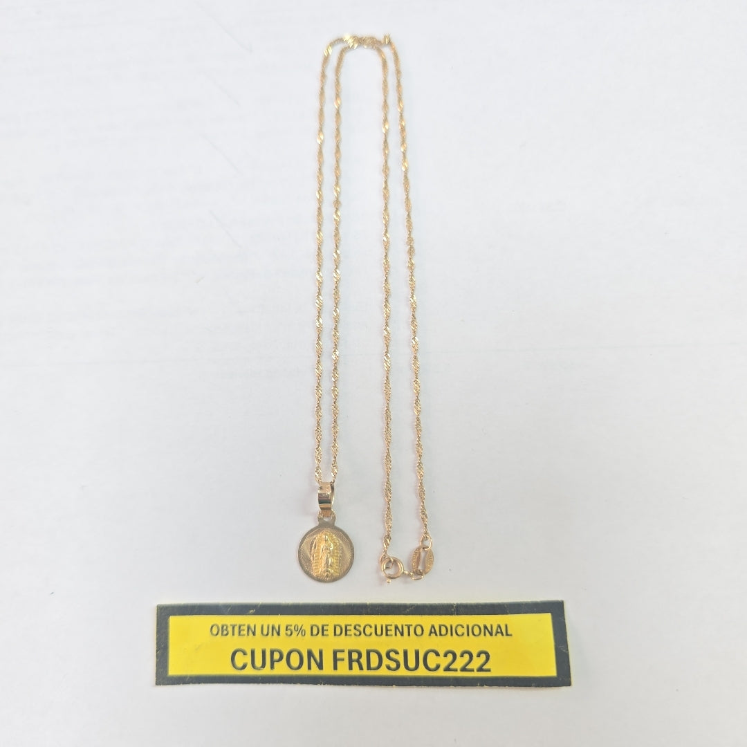 CADENA, MEDALLA RELIGIOSA ORO 10 K 1.5 GRMS (SEMINUEVO)