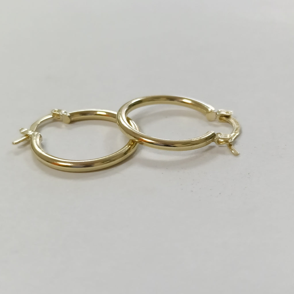 ARETES TEJIDO ARRACADAS LISAS 14K 1.2 GR (NUEVO)