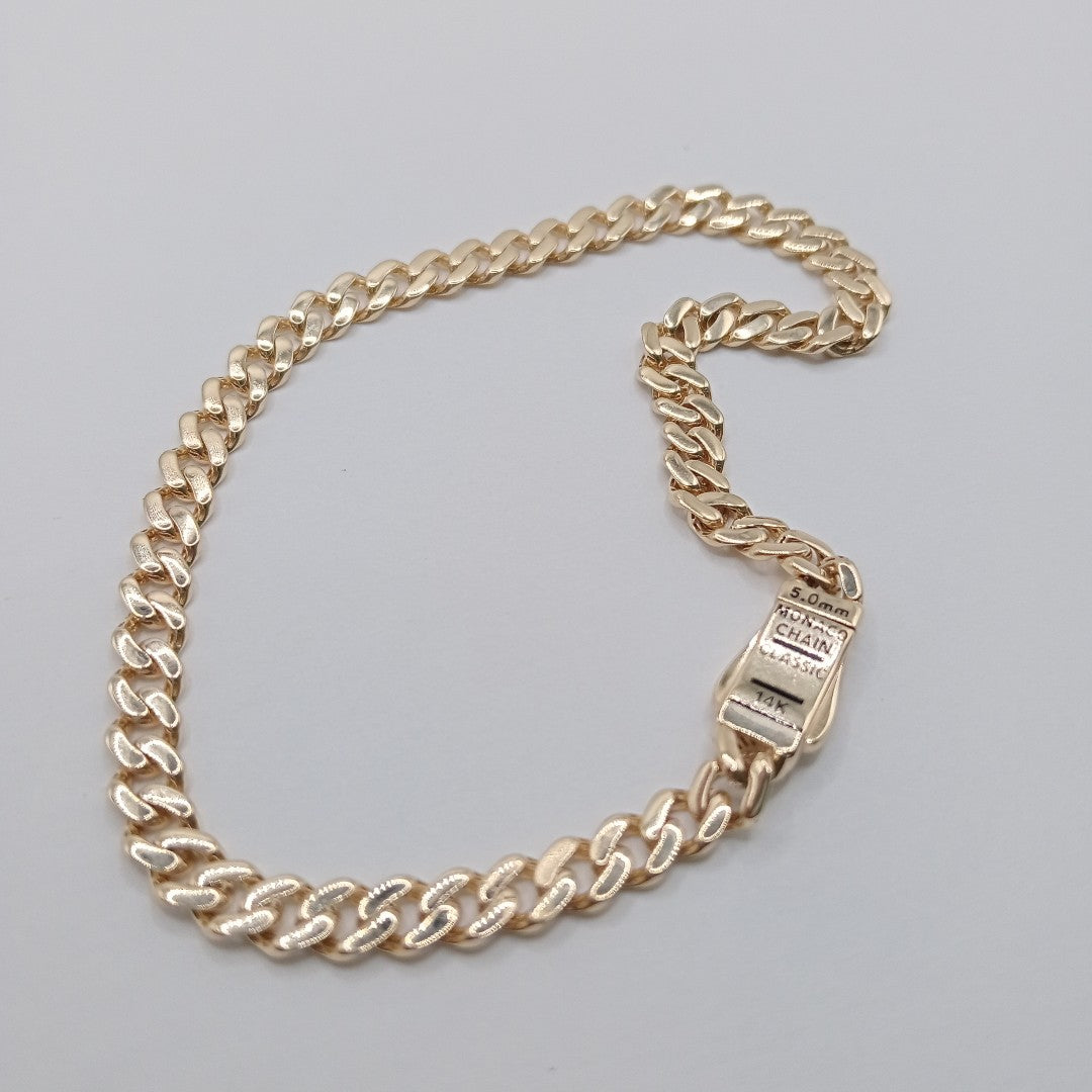 PULSERA CABALLERO MONACO ORO 14K 5.4 (NUEVO)