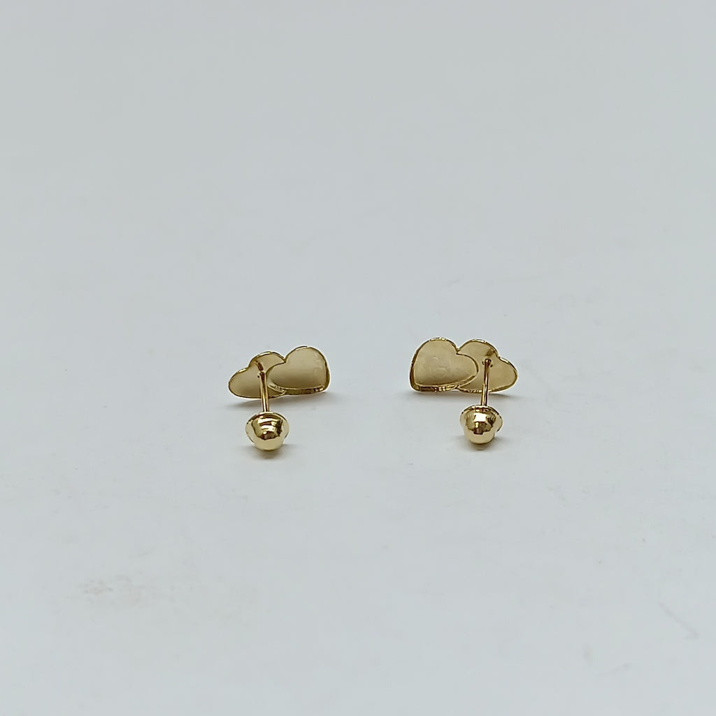 BROQUELES BROQUEL CORAZON DOBLE 14K 0.2171 GR (NUEVO)