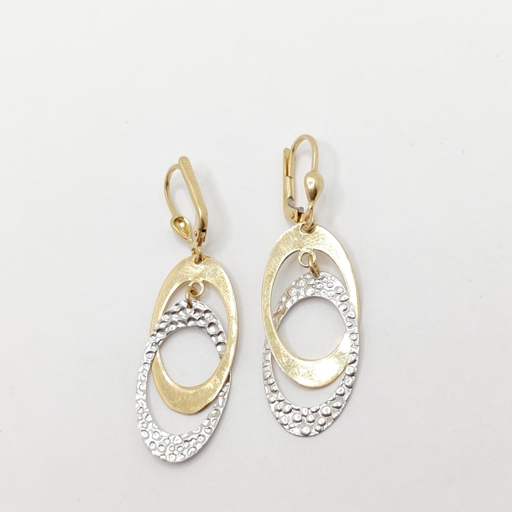 ARETES PAR ORO COMBINADO 14 K 2.9 GRMS (SEMINUEVO)