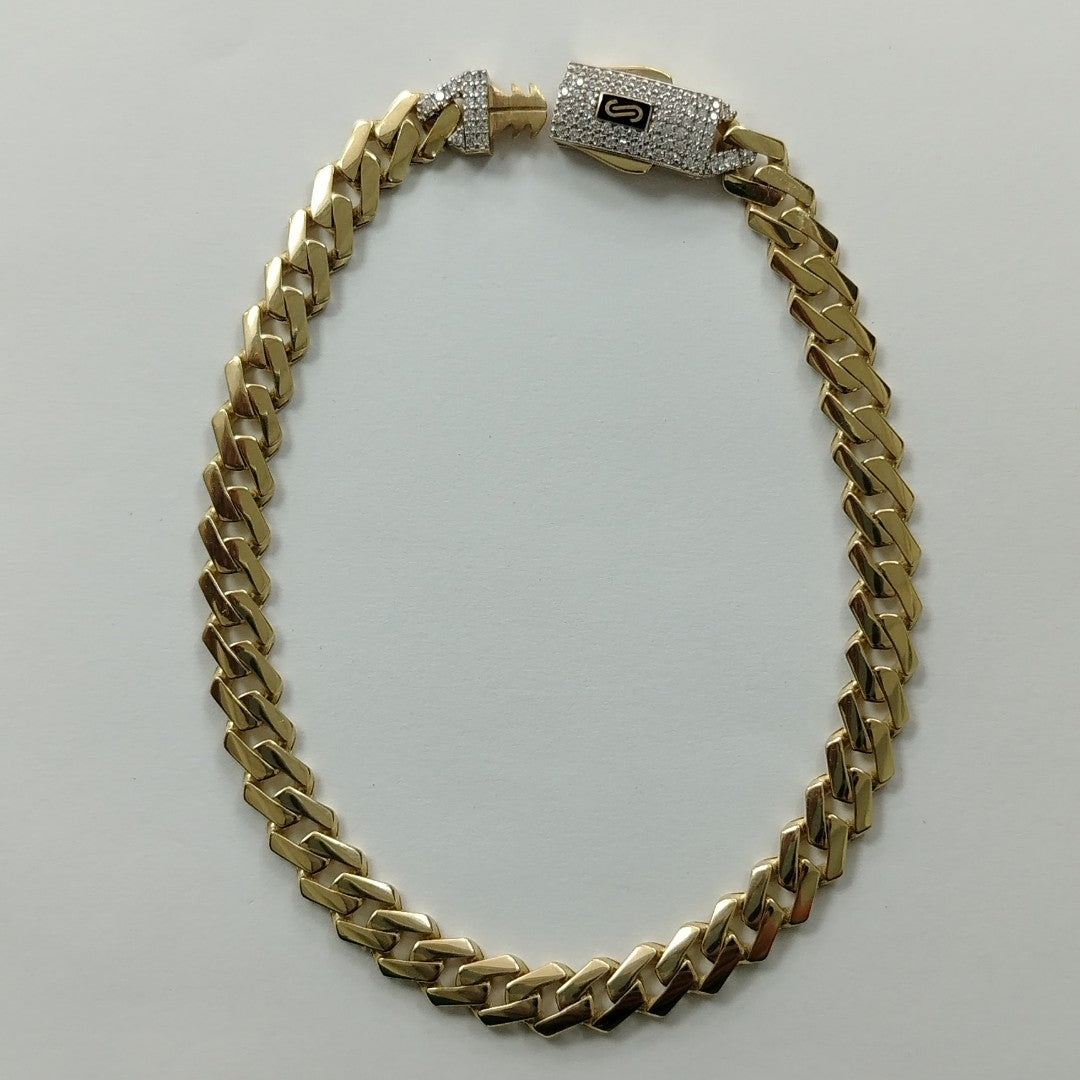 PULSERA CABALLERO MONACO ORO 10K 8.2 (NUEVO)