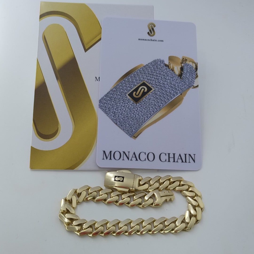 PULSERA MONACO ORO 14K 9.5 (NUEVO)