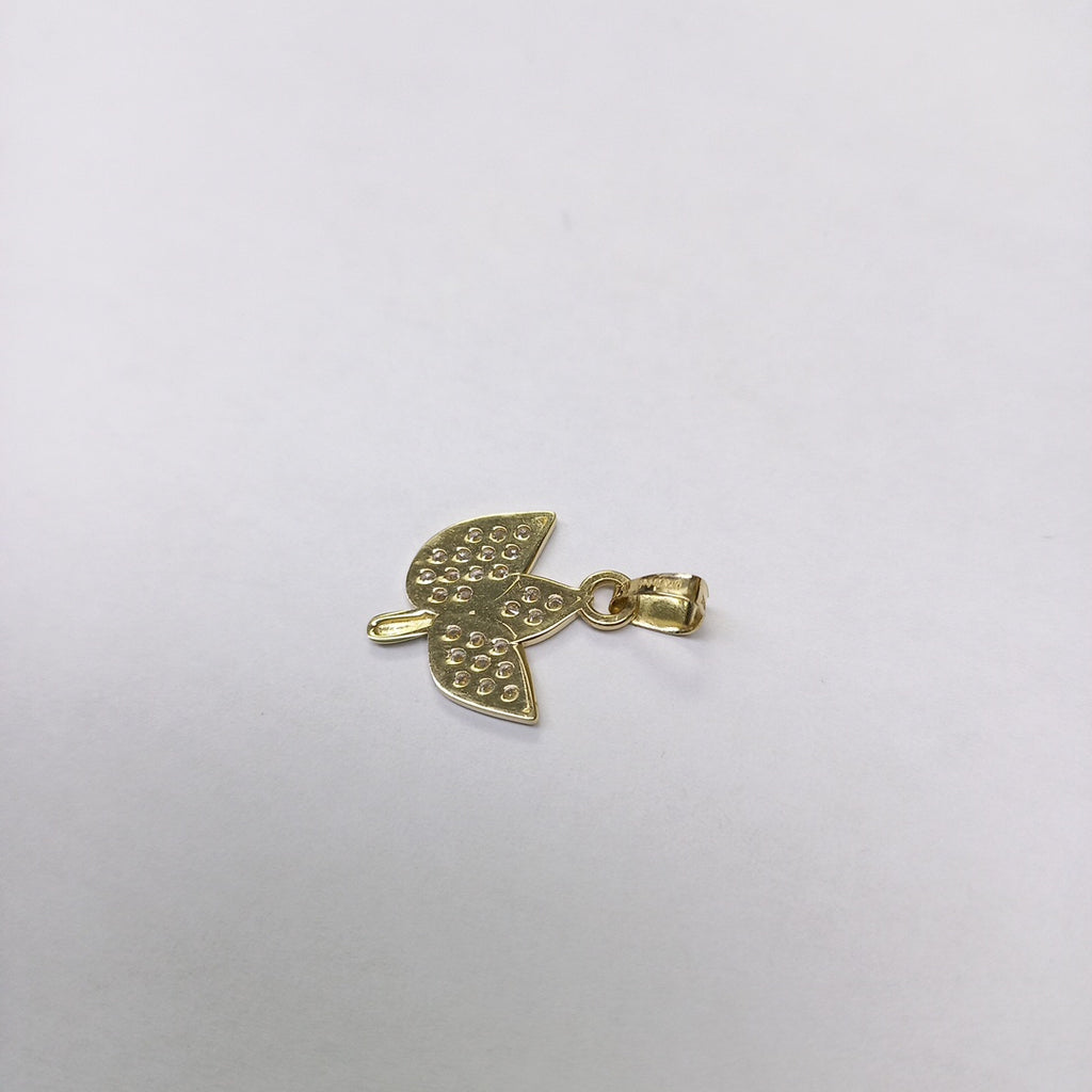 DIJE TEJIDO HOJAS CON CIRCONIAS 14K 0.9 GR (NUEVO)