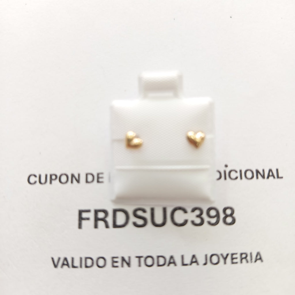 BROQUELES BROQUEL FIG CORAZON LISO 14K 0.1987 GR (NUEVO)