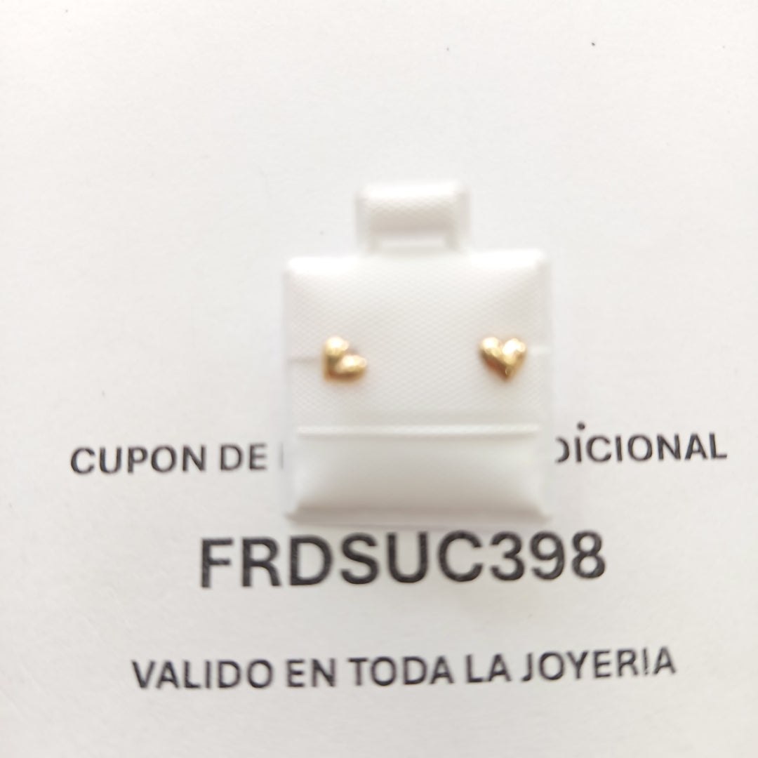 BROQUELES BROQUEL FIG CORAZON LISO 14K 0.1987 GR (NUEVO)