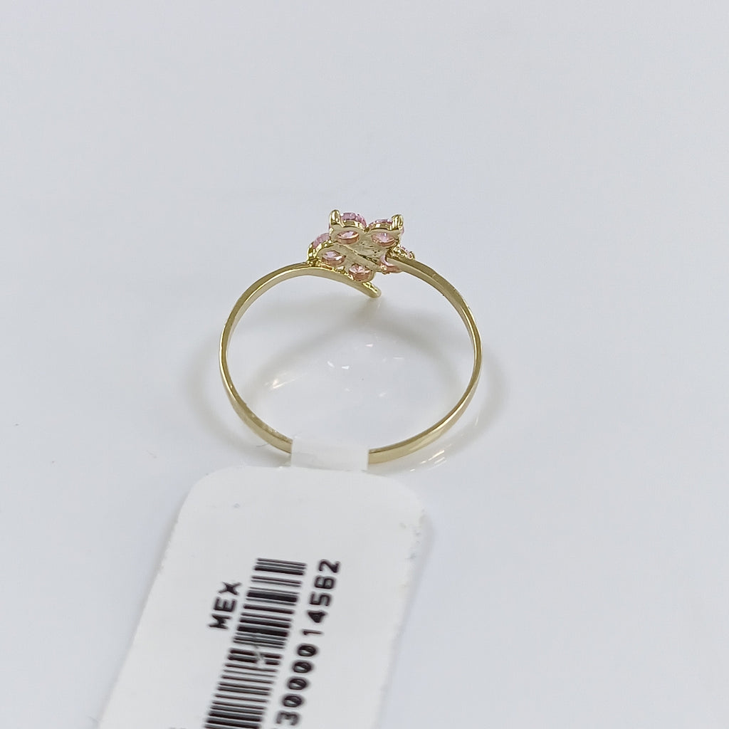 ANILLOS FIG FLOR PIEDRAS COL 14K TALLA 7 0.9 GR (NUEVO)